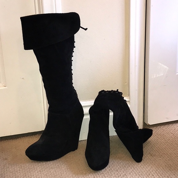 Bakers suede knee high wedge - Picture 2 of 2